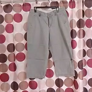 Gray denim capris